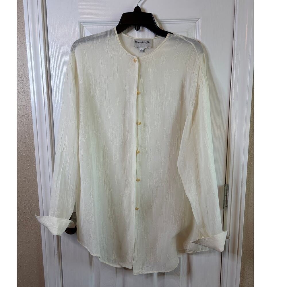 VTG EMANUEL UNGARO Long Sleeve Tunic Cream Women's XL